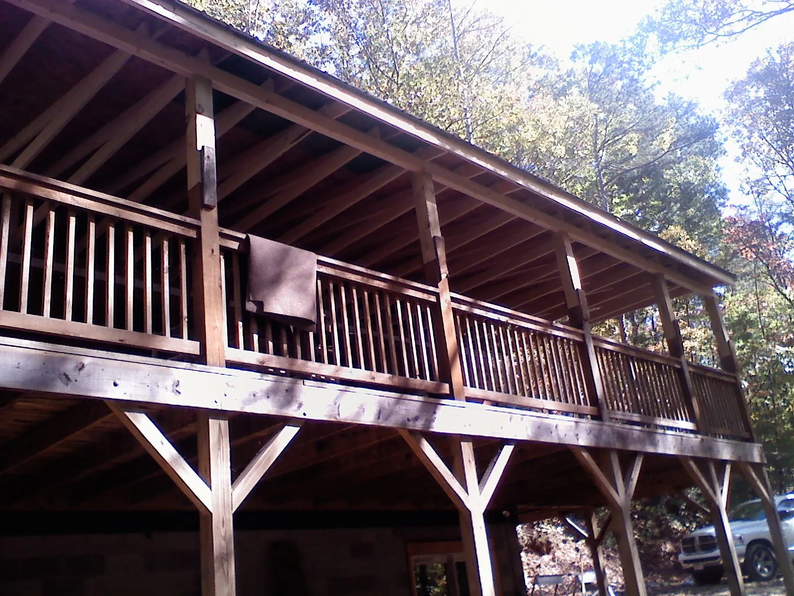 Timber framing under a new elevated porch and deck — Roof Leak Repair in Mount Clare by Roofing Brothers